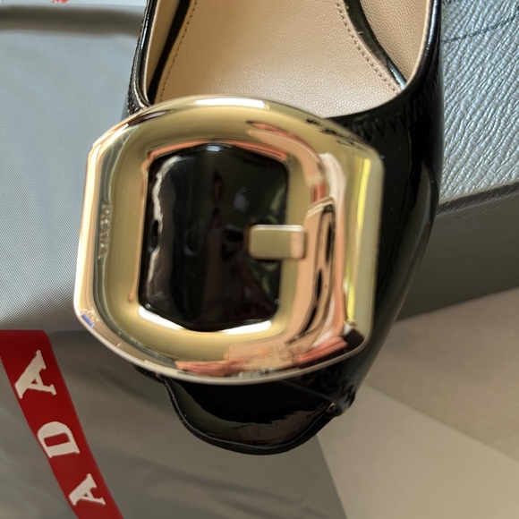 Prada Black Patent Open Toe Pump - Picture 5 of 7